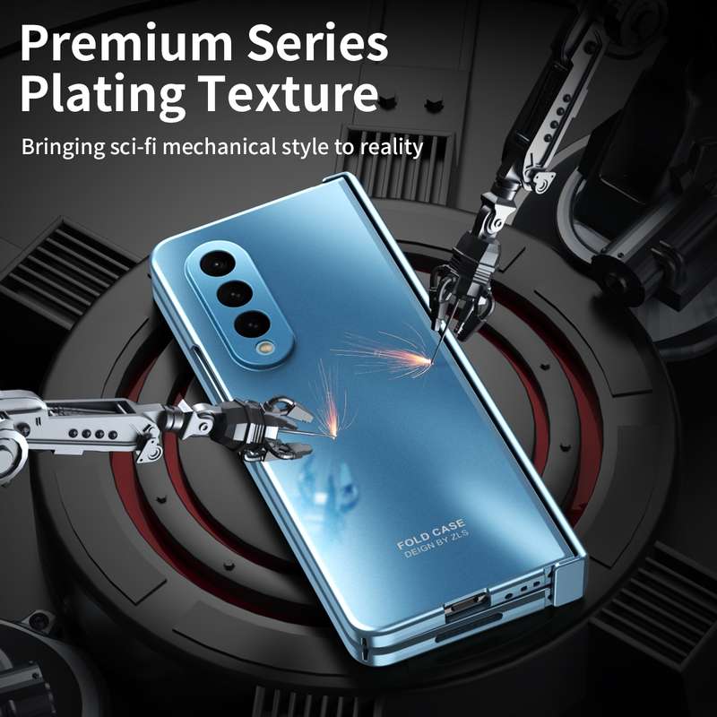 For Samsung Galaxy Z Fold4 5G Integrated Electroplating Folding All-inclusive Phone Case(Silver)