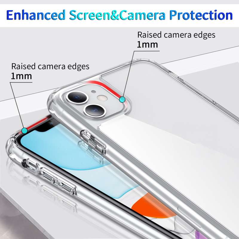 For iPhone 11 Shockproof Thickening Acrylic Protective Case(Transparent)