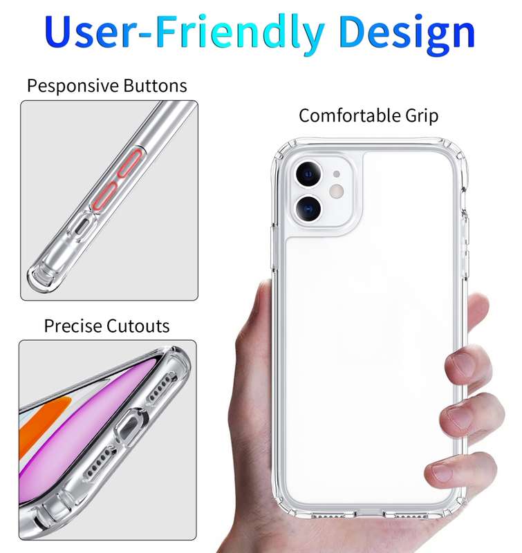 For iPhone 11 Shockproof Thickening Acrylic Protective Case(Transparent)