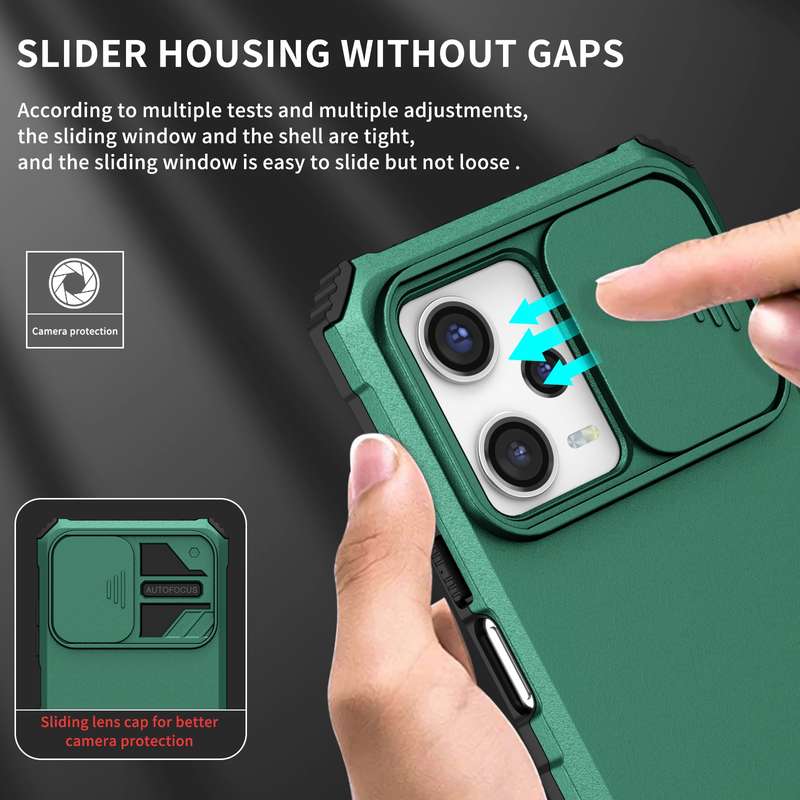 For Xiaomi Redmi Note 12 Pro 5G / Poco X5 Pro Stereoscopic Holder Sliding Camshield Phone Case(Green