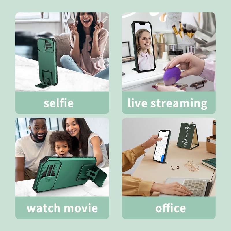 For Xiaomi Redmi Note 12 Pro 5G / Poco X5 Pro Stereoscopic Holder Sliding Camshield Phone Case(Green