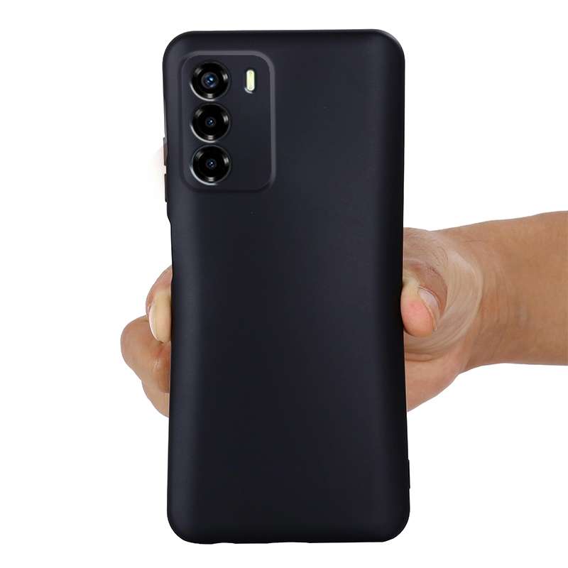 For ZTE Blade V40 Vita Pure Color Liquid Silicone Shockproof Full Coverage Phone Case(Black)
