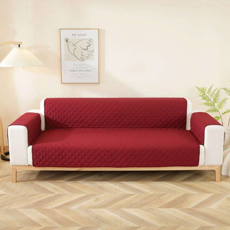 Double-sided Waterproof Pet Cushion Diamond Pattern Sofa Cover, Size:55x196cm(Navy Blue)