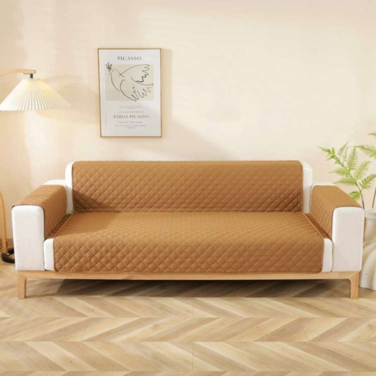 Double-sided Waterproof Pet Cushion Diamond Pattern Sofa Cover, Size:55x196cm(Navy Blue)