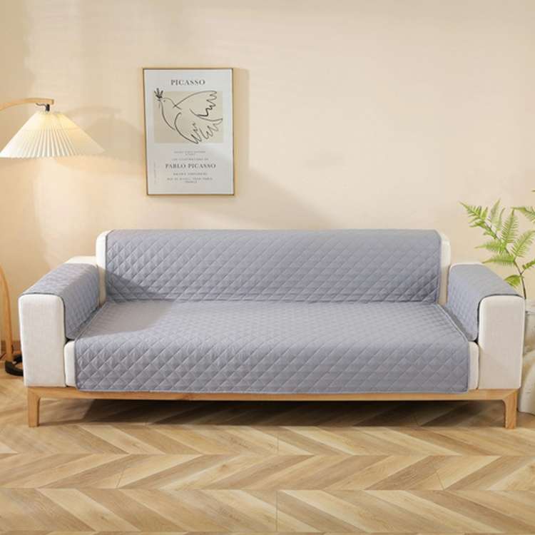 Double-sided Waterproof Pet Cushion Diamond Pattern Sofa Cover, Size:130x196cm(Navy Blue)