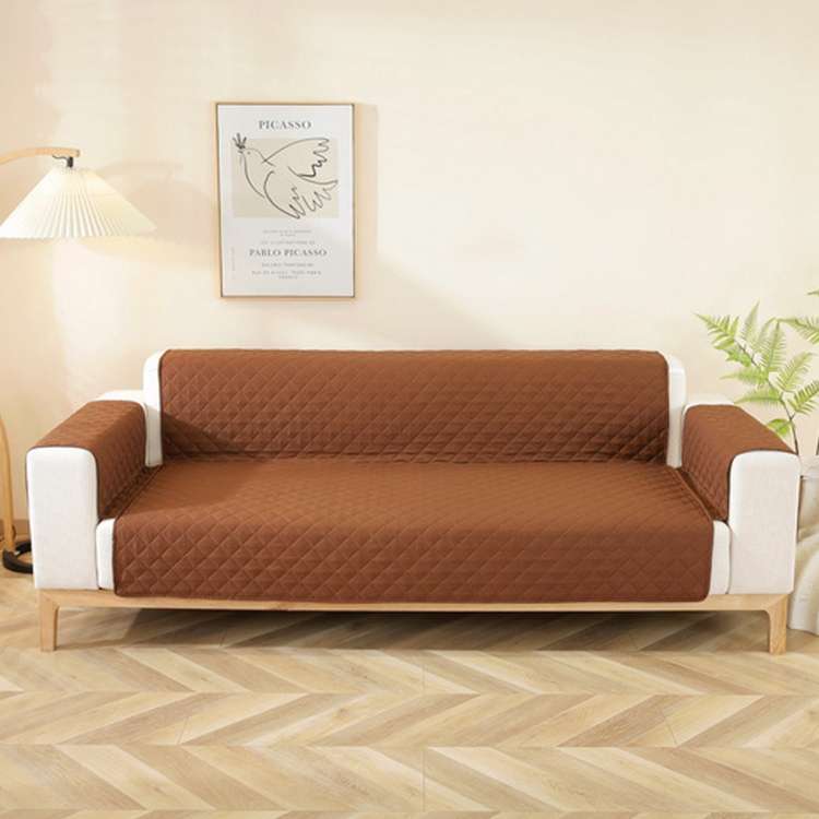 Double-sided Waterproof Pet Cushion Diamond Pattern Sofa Cover, Size:130x196cm(Navy Blue)