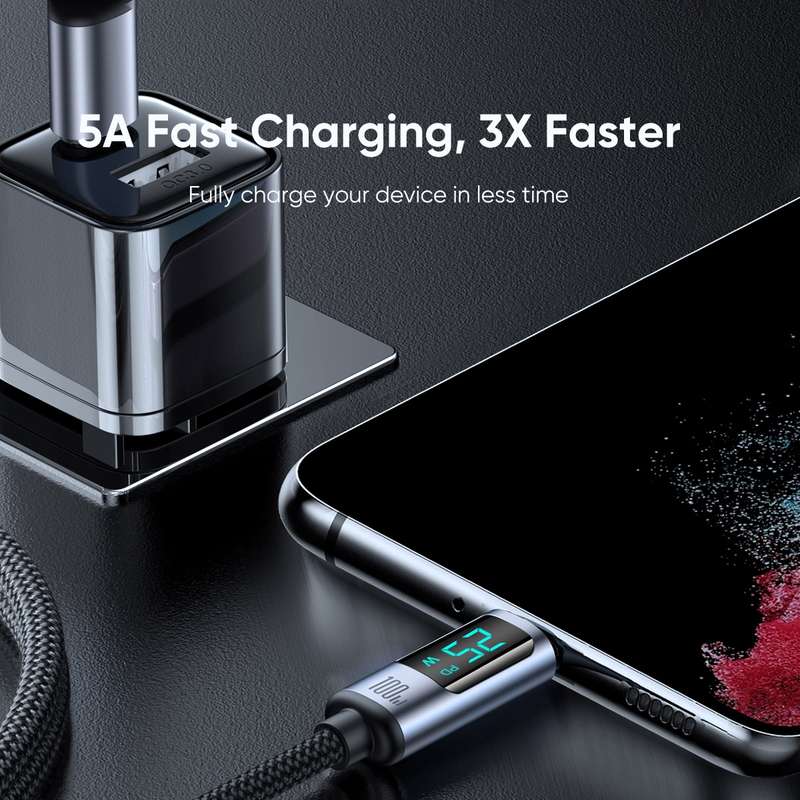 JOYROOM S-CC100A16 100W USB-C / Type-C to USB-C / Type-C Digital Display Fast Charging Data Cable, L