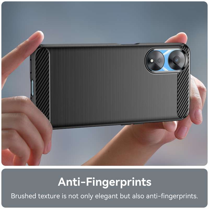 For OPPO A78 5G Brushed Texture Carbon Fiber TPU Phone Case(Blue)