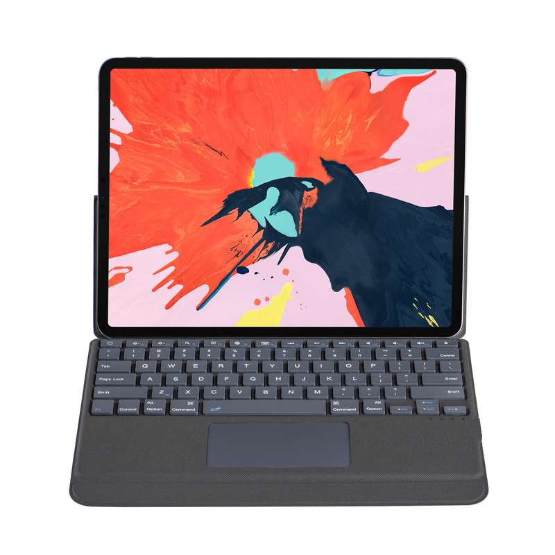 J3129 For iPad Pro 12.9 2022/2021/2020/2018 Bluetooth Keyboard Leather Case(Black)