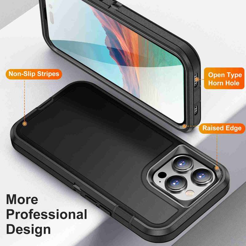 For iPhone 14 Pro Max Life Waterproof Rugged Phone Case(Black)