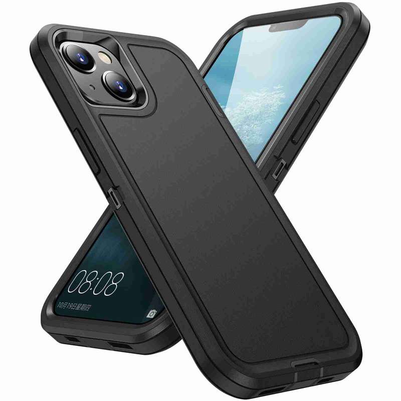 For iPhone 14 / 13 Life Waterproof Rugged Phone Case(Purple + Pink)