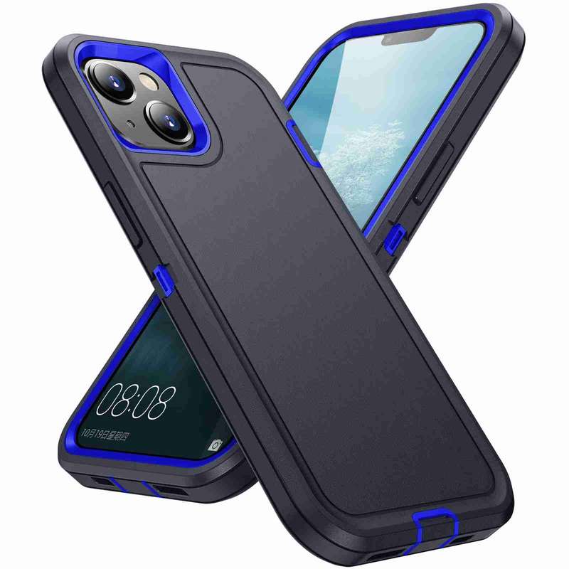 For iPhone 14 / 13 Life Waterproof Rugged Phone Case(Purple + Pink)