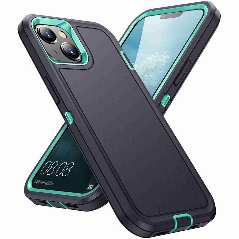 For iPhone 14 / 13 Life Waterproof Rugged Phone Case(Purple + Pink)