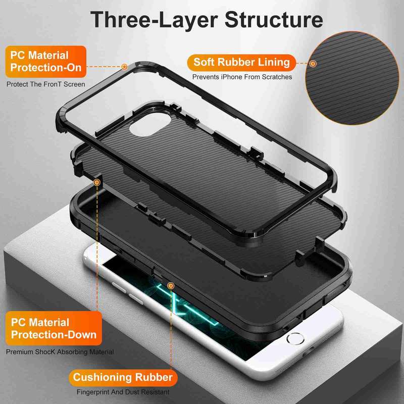 For iPhone SE 2022 / SE 2020 / 8 / 7 Life Waterproof Rugged Phone Case(Purple + Pink)