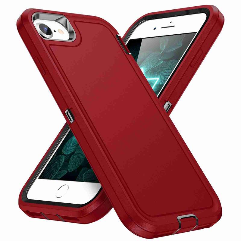 For iPhone SE 2022 / SE 2020 / 8 / 7 Life Waterproof Rugged Phone Case(Purple + Pink)