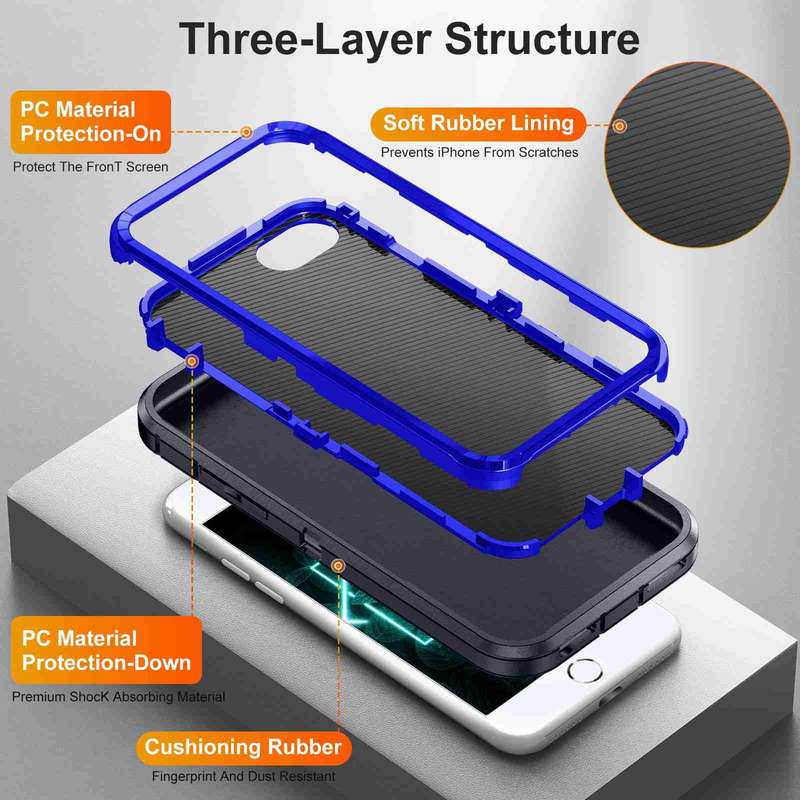 For iPhone SE 2022 / SE 2020 / 8 / 7 Life Waterproof Rugged Phone Case(Purple + Pink)