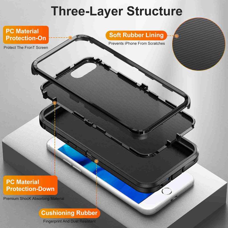 For iPhone 8 Plus / 7 Plus Life Waterproof Rugged Phone Case(Black)