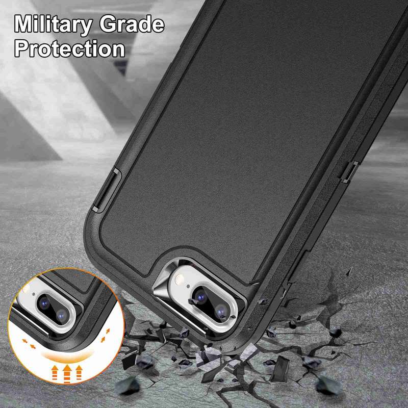 For iPhone 8 Plus / 7 Plus Life Waterproof Rugged Phone Case(Black)