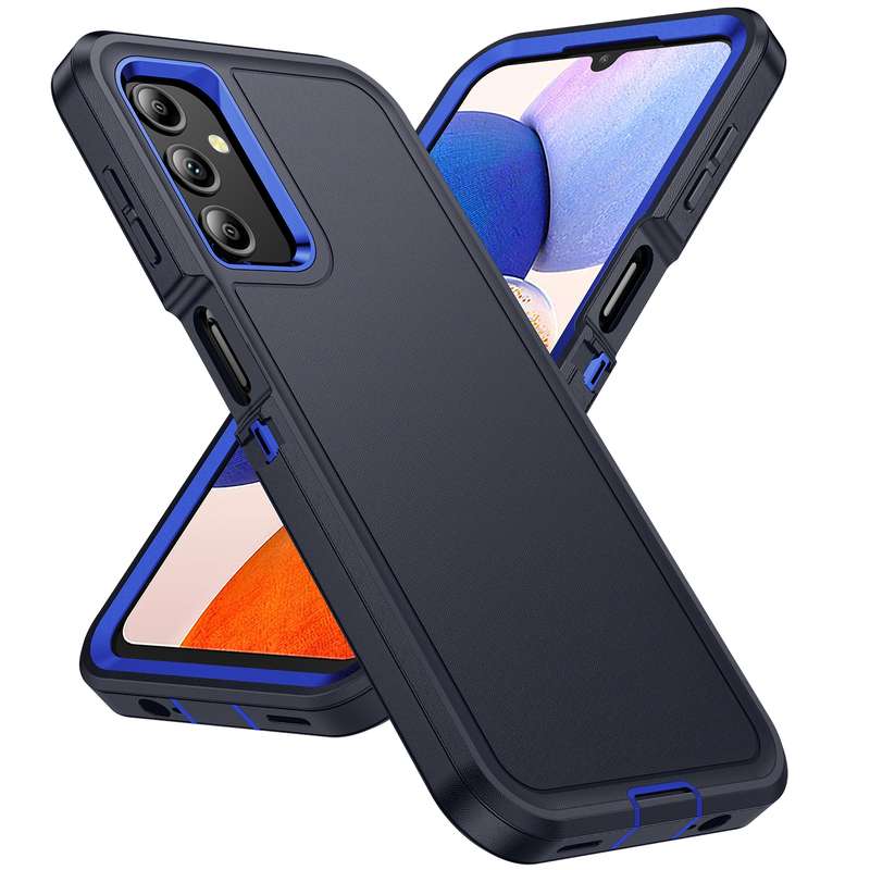 For Samsung Galaxy A14 5G Life Waterproof Rugged Phone Case(Dark Blue + Royal Blue)