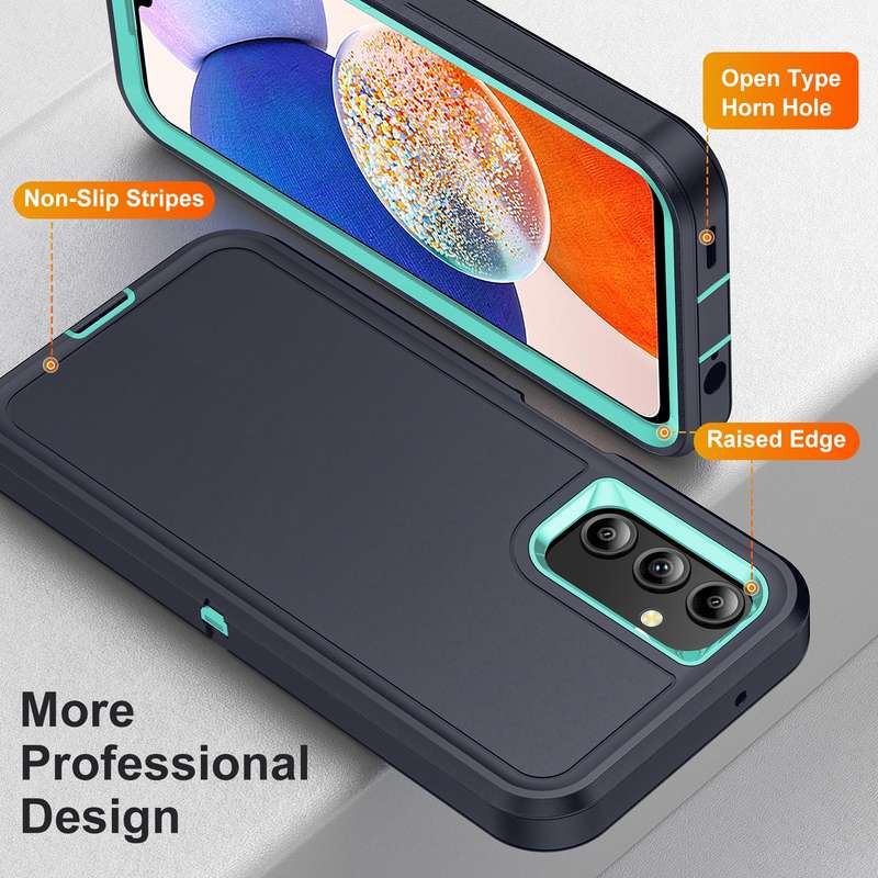 For Samsung Galaxy A14 5G Life Waterproof Rugged Phone Case(Dark Blue + Royal Blue)