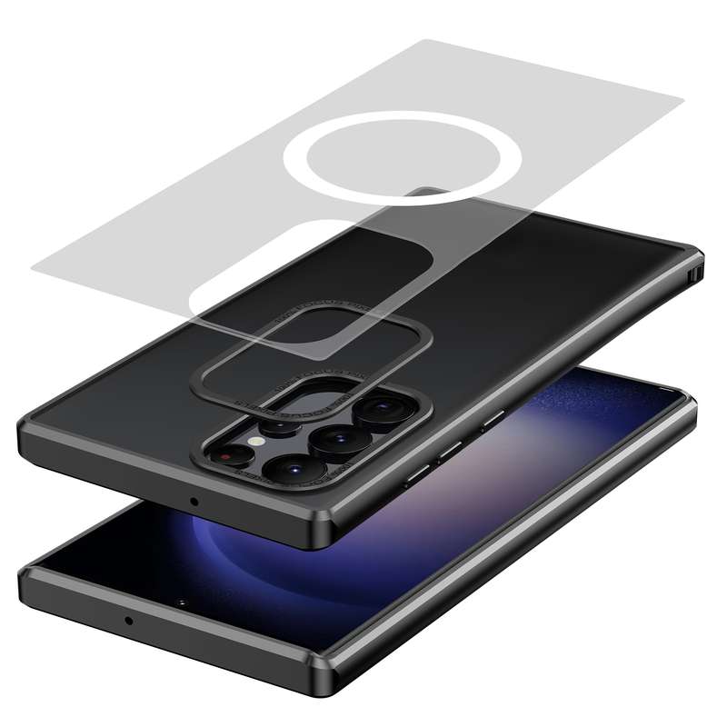 For Samsung Galaxy S22 Ultra 5G MagSafe Magnetic PC Phone Case(Silver)