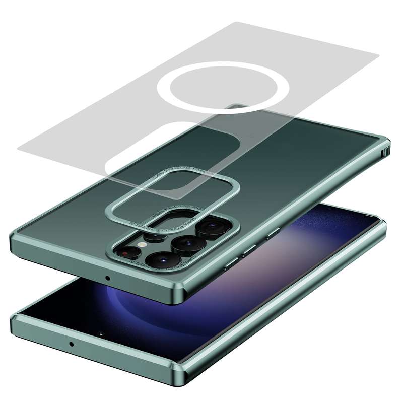 For Samsung Galaxy S22 Ultra 5G MagSafe Magnetic PC Phone Case(Silver)