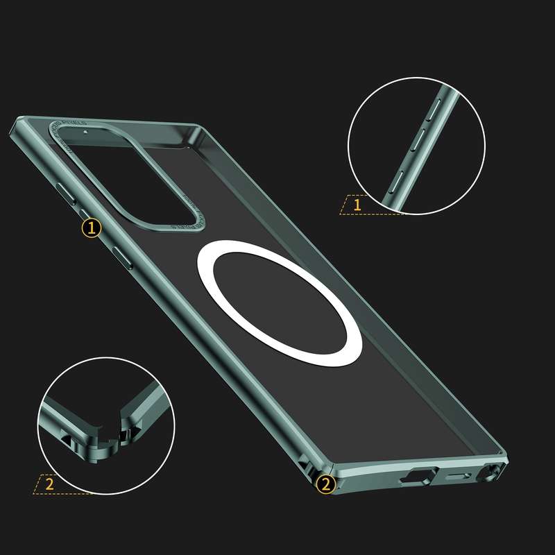 For Samsung Galaxy S22 Ultra 5G MagSafe Magnetic PC Phone Case(Silver)