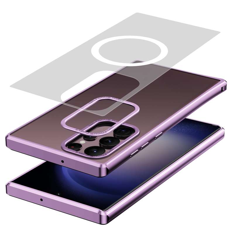 For Samsung Galaxy S22 Ultra 5G MagSafe Magnetic PC Phone Case(Silver)