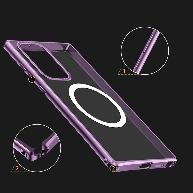 For Samsung Galaxy S22 Ultra 5G MagSafe Magnetic PC Phone Case(Silver)