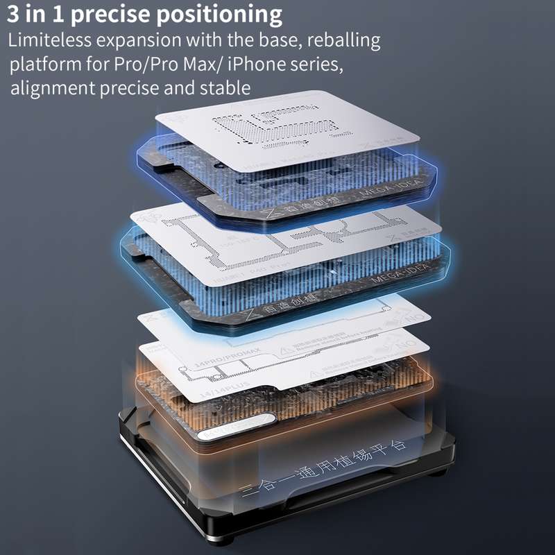 For iPhone X-11 Pro Max Qianli Mega-idea Multi-functional Middle Frame Positioning BGA Reballing Pla