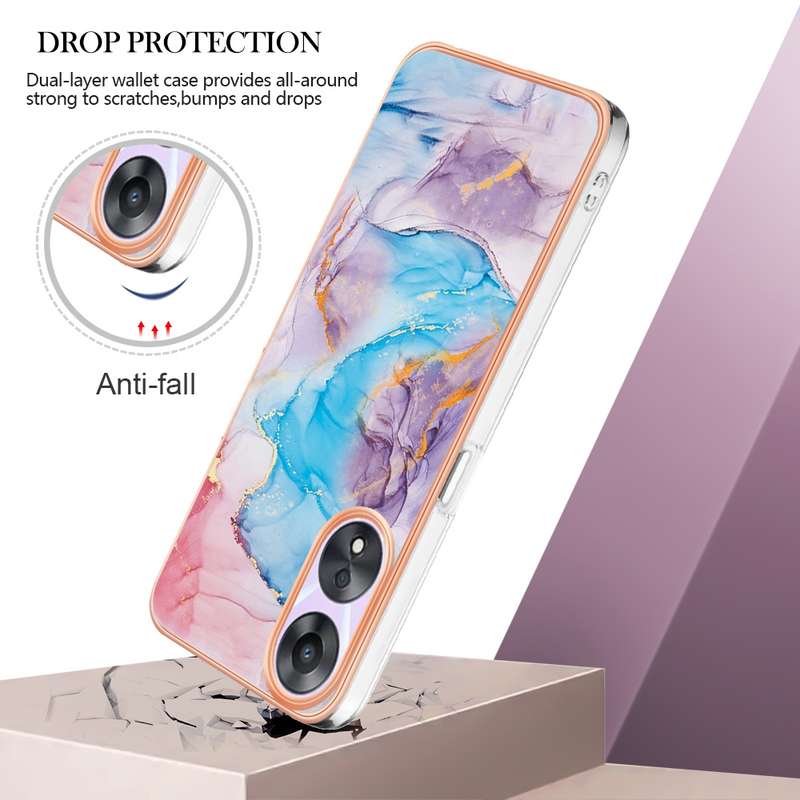 For OPPO A78/A58 Electroplating IMD TPU Phone Case(Colorful Scales)
