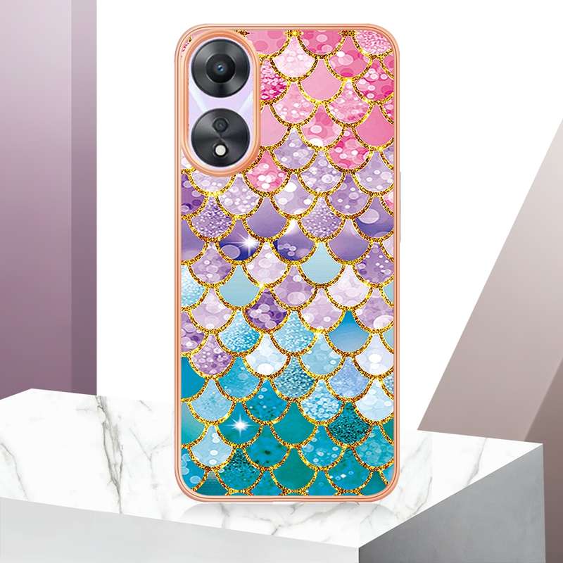 For OPPO A78/A58 Electroplating IMD TPU Phone Case(Colorful Scales)