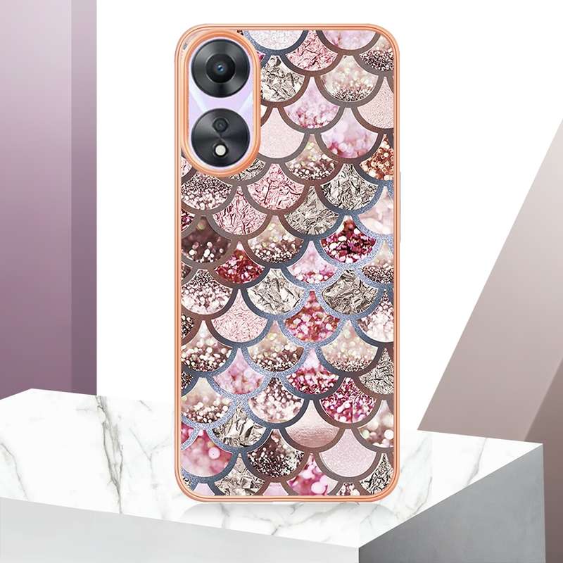 For OPPO A78/A58 Electroplating IMD TPU Phone Case(Colorful Scales)