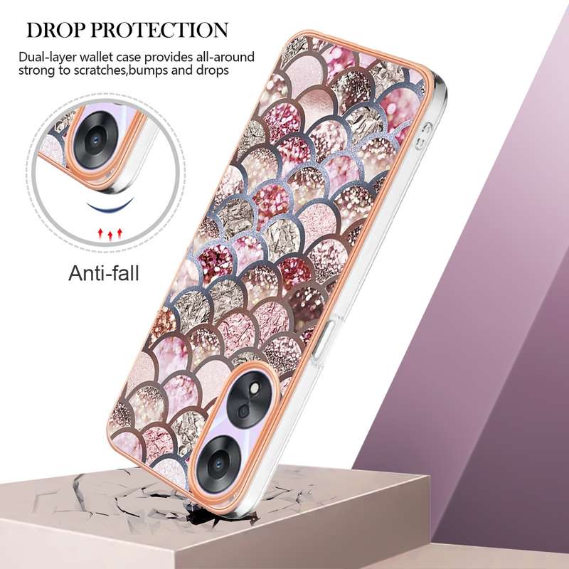 For OPPO A78/A58 Electroplating IMD TPU Phone Case(Colorful Scales)