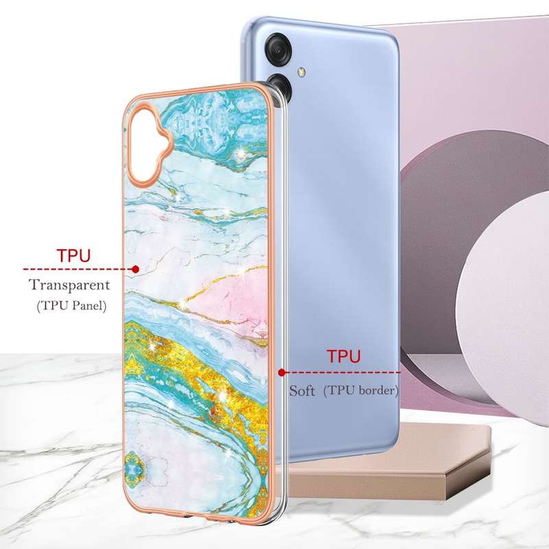 For Honor X9a/Magic5 Lite Electroplating Marble Dual-side IMD Phone Case(Green 003)