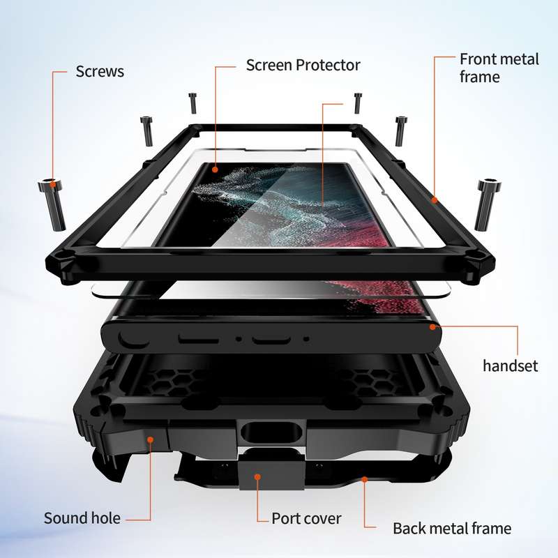For Samsung Galaxy S22 Ultra 5G R-JUST RJ-56 3rd Gen Life Waterproof Dustproof Shockproof Phone Case
