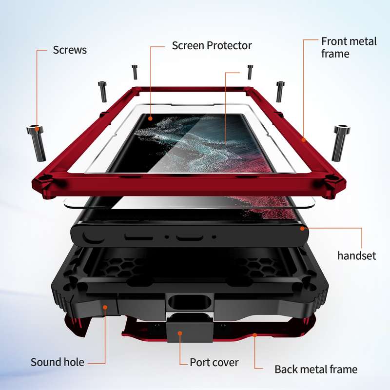 For Samsung Galaxy S22 Ultra 5G R-JUST RJ-56 3rd Gen Life Waterproof Dustproof Shockproof Phone Case