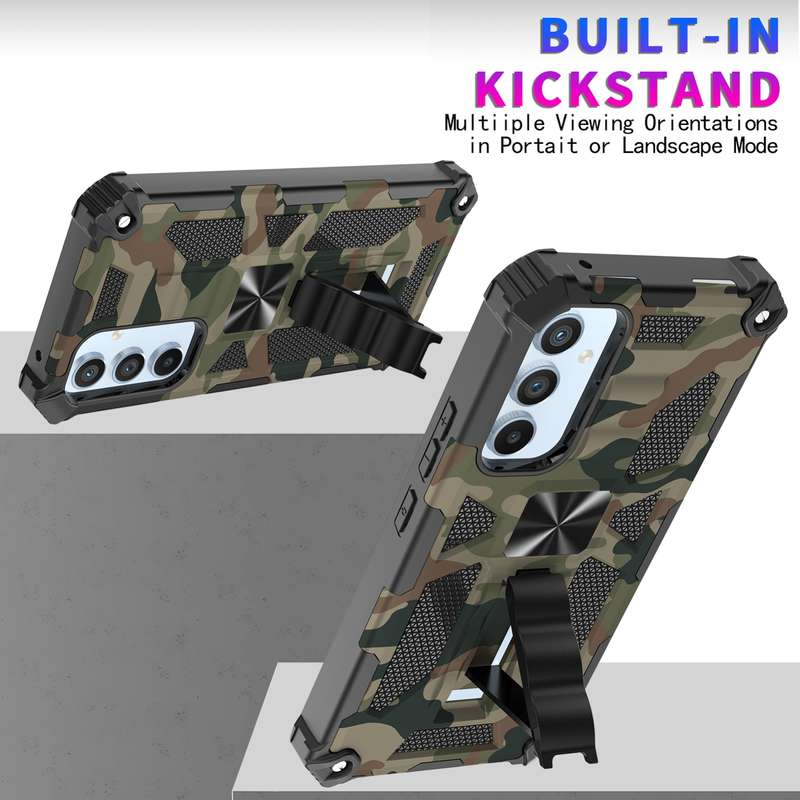 For Samsung Galaxy A54 5G Camouflage Armor Shockproof TPU + PC Magnetic Protective Phone Case with H
