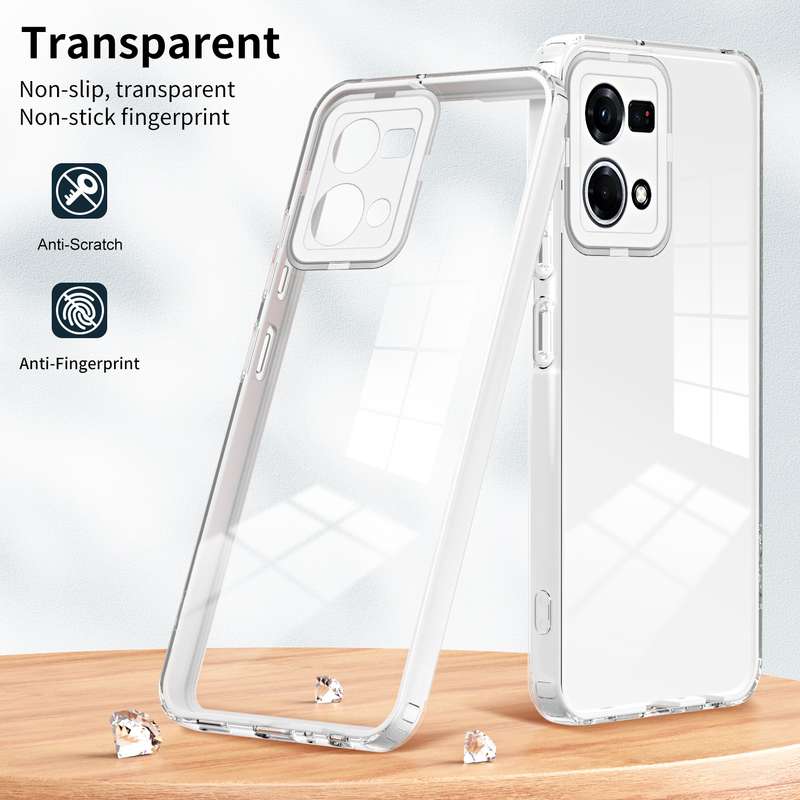 For OPPO Reno7 4G / Reno8 4G / F21 Pro 4G 3 in 1 Clear TPU Color PC Frame Phone Case(Purple)
