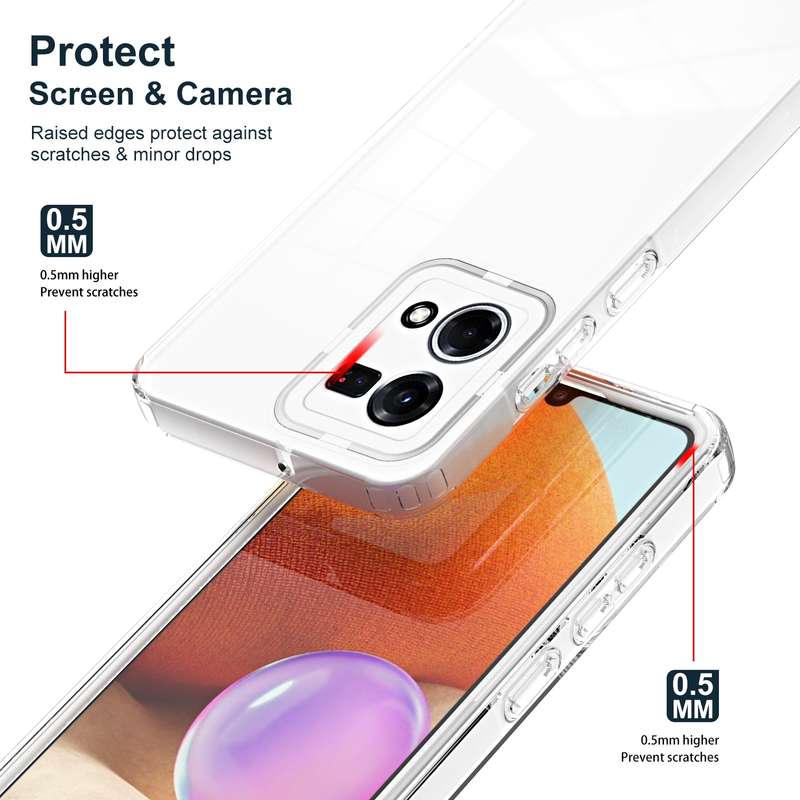 For OPPO Reno7 4G / Reno8 4G / F21 Pro 4G 3 in 1 Clear TPU Color PC Frame Phone Case(Purple)