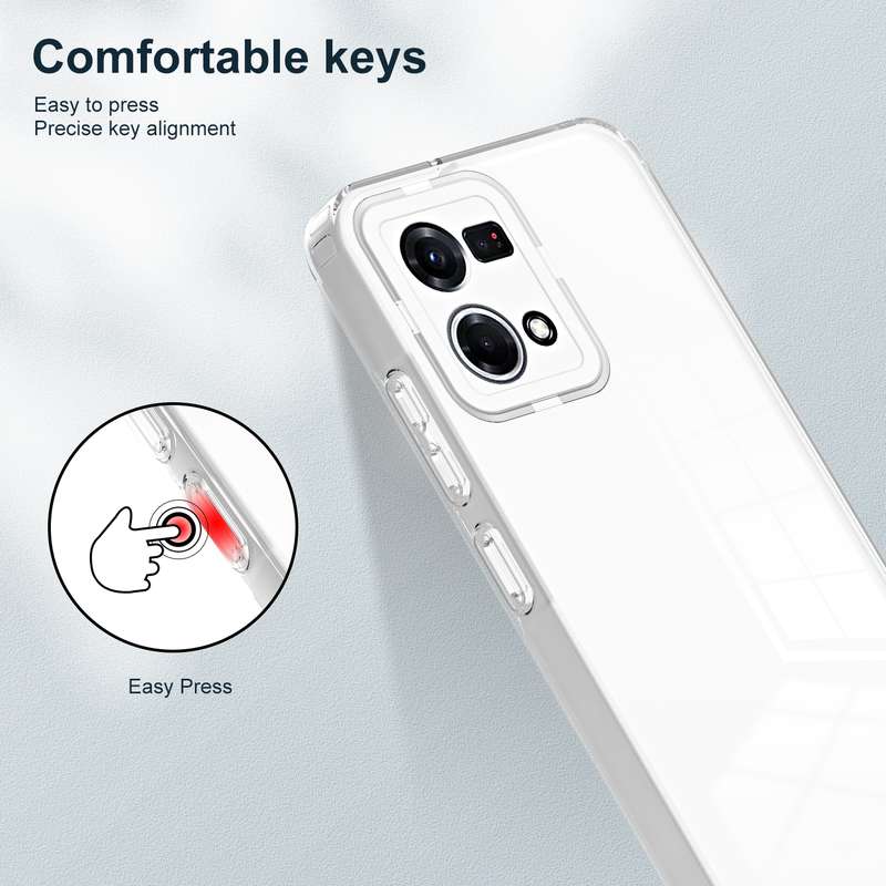 For OPPO Reno7 4G / Reno8 4G / F21 Pro 4G 3 in 1 Clear TPU Color PC Frame Phone Case(Purple)