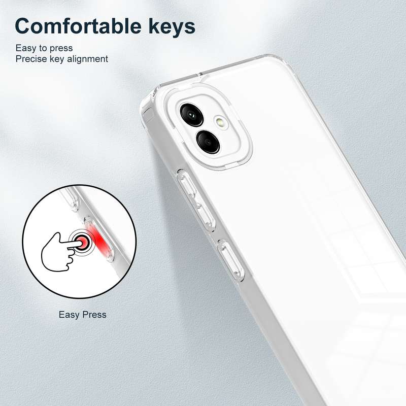 For Samsung Galaxy A04e 3 in 1 Clear TPU Color PC Frame Phone Case(White)