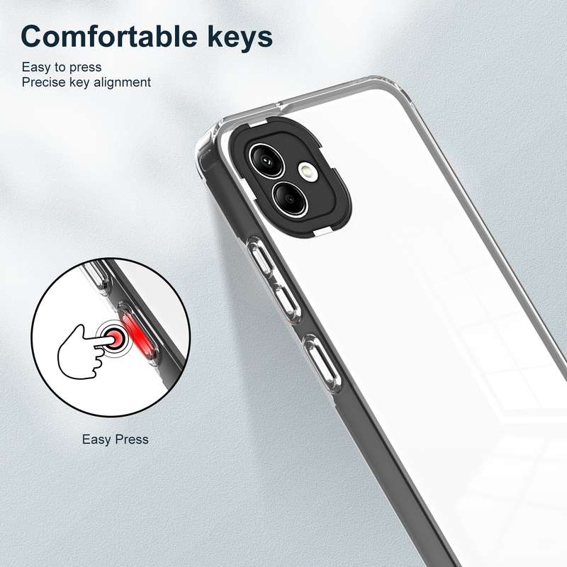 For Samsung Galaxy A04e 3 in 1 Clear TPU Color PC Frame Phone Case(White)