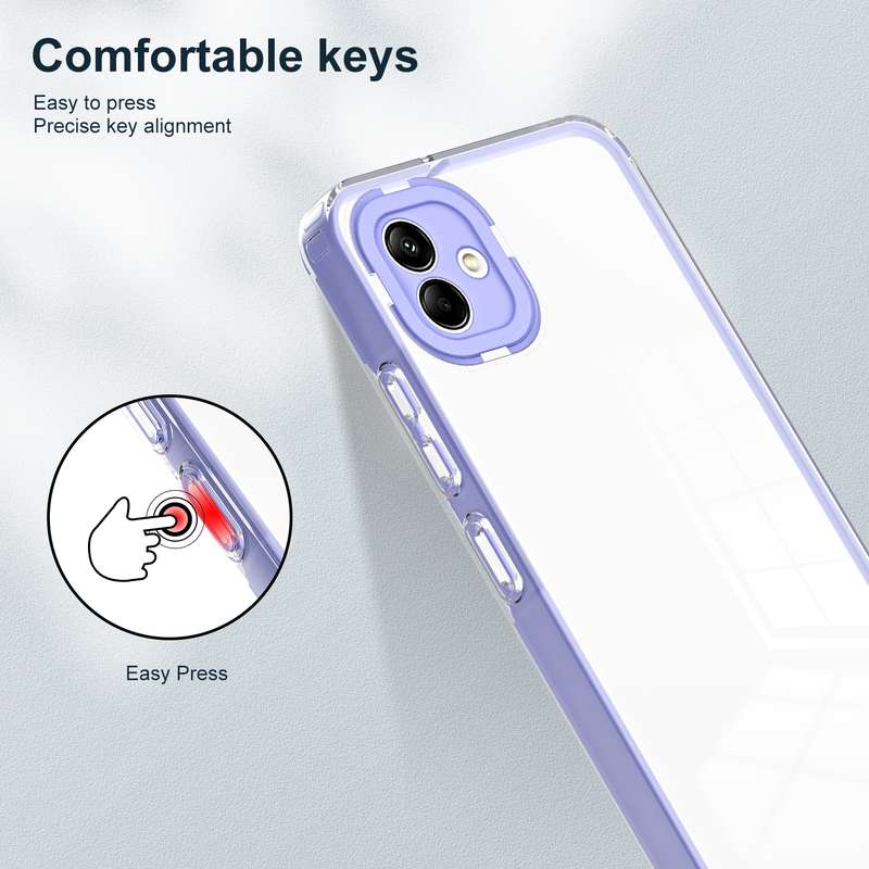 For Samsung Galaxy A04e 3 in 1 Clear TPU Color PC Frame Phone Case(White)
