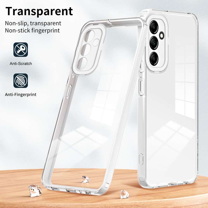 For Samsung Galaxy A24 4G 3 in 1 Clear TPU Color PC Frame Phone Case(Purple)