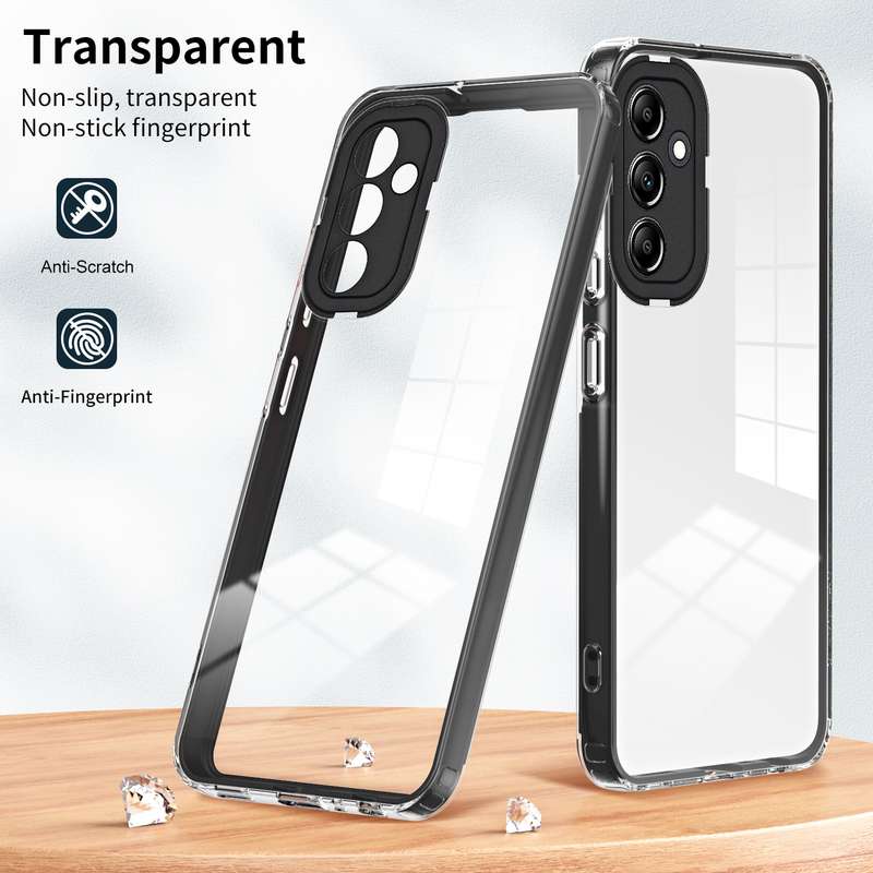 For Samsung Galaxy A24 4G 3 in 1 Clear TPU Color PC Frame Phone Case(Purple)