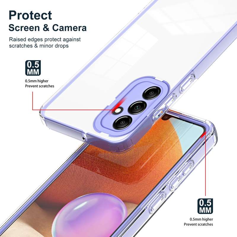 For Samsung Galaxy A24 4G 3 in 1 Clear TPU Color PC Frame Phone Case(Purple)
