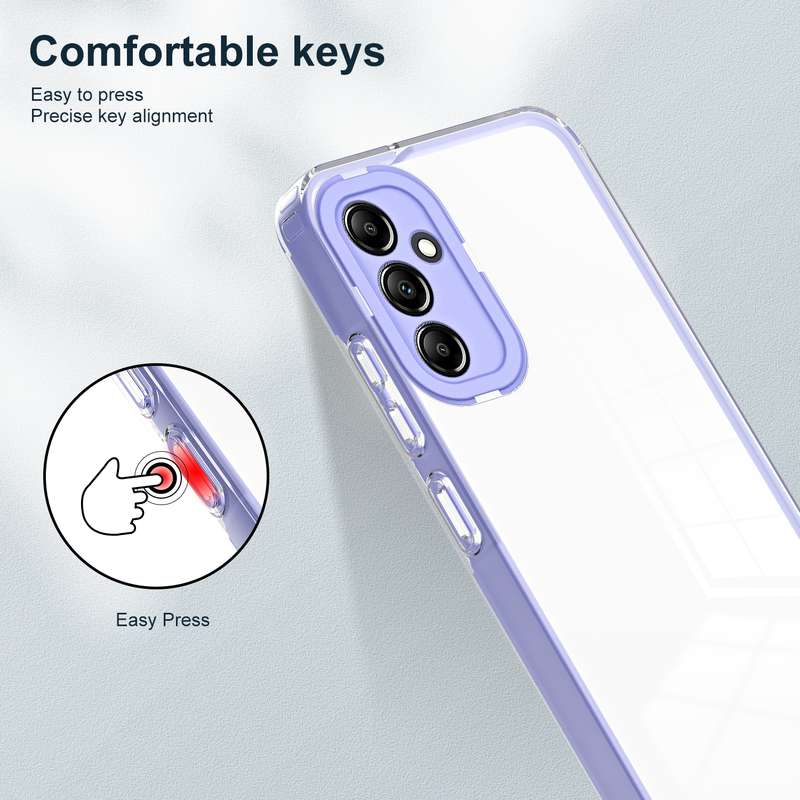 For Samsung Galaxy A24 4G 3 in 1 Clear TPU Color PC Frame Phone Case(Purple)