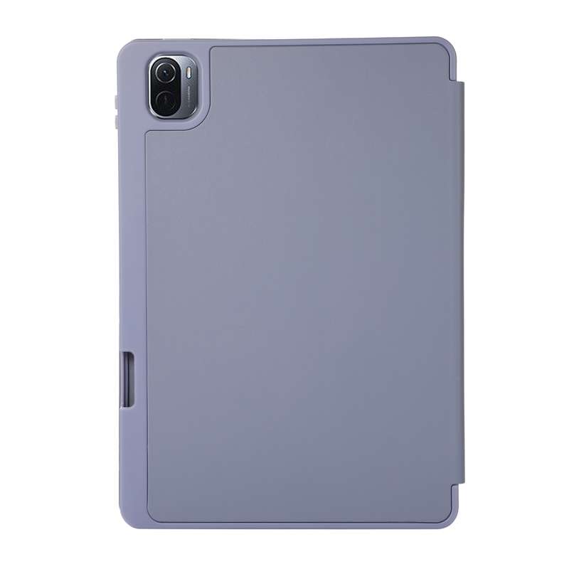 For Xiaomi Pad 5 Solid Color 3-folding Leather Tablet Case(Dark Green)