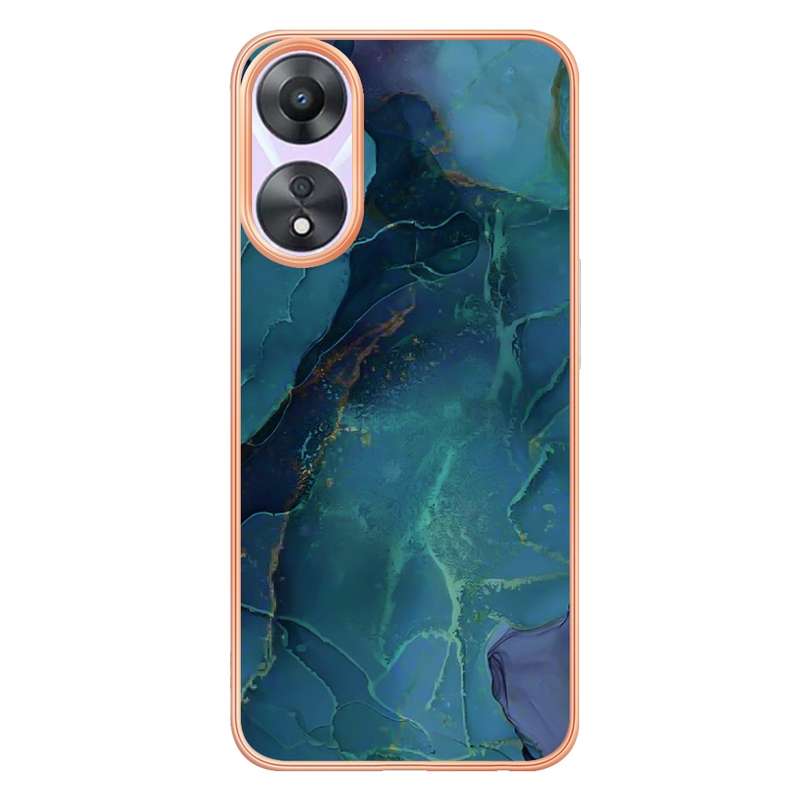 For OPPO A78/A58 Electroplating Marble Dual-side IMD Phone Case(Rose Red 014)